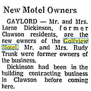 Golfview Motel - Dec 1970 Changes Hands